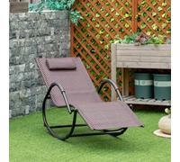 HOMCOM Zero Gravity Rocking Lounge Chair - Brown