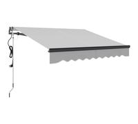 Outsuny Retractable Awning UV30+, Waterproof Awing for Patio Garden Window, Electric Awning with Remote Control, Light Grey Aosom UK