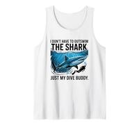 Outswim The Shark Just My Dive Buddy, Diving Scuba Diver Tank Top