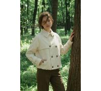 OUTTA BOX Women's Double-Breasted Stand Collar Loose Elegant Women's Coat in Beige | Size: Large OUTTA BOX Beige L