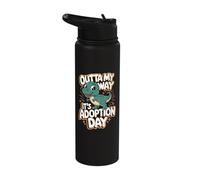 Outta My Way It's Adoption Day T-Rex Stainless Steel Insulated Water Bottle