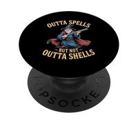 Outta Spells But Not Outta Shells Funny Wizard Enthusiasts PopSockets Adhesive PopGrip