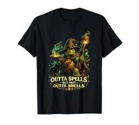 Outta Spells But Not Outta Shells Funny Wizard Fantasy Meme T-Shirt