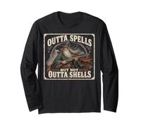 Outta Spells But Not Outta Shells Vintage Wizard Graphic Long Sleeve T-Shirt