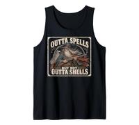 Outta Spells But Not Outta Shells Vintage Wizard Graphic Tank Top