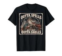 Outta Spells But Not Outta Shells Vintage Wizard Graphic Value Graphic T-Shirt, Men, Black, L