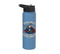 Outta Spells But Not Outta Shells Wizard Fantasy Meme Stainless Steel Insulated Water Bottle