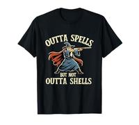 Outta Spells But Not Outta Shells - Wizard Gun Humor T-Shirt