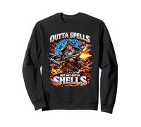 Outta Spells But Not Outta Shells Wizard Meme Bootleg Style Sweatshirt