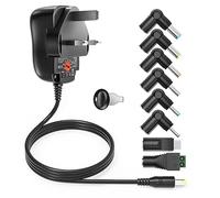 Outtag 12W AC/DC Universal Power Adapter 3V 4.5V 5V 6V 7.5V 9V 12V，1A MAX | 12W Power Supply Charger 3-12V for Household Electronic Speaker CCTV Wireless Router, with 8 popular DC adapter connectors