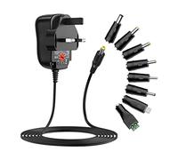 Outtag 12W Power Adapter DC 3V 4.5V 5V 6V 7.5V 9V 12V 1A Power Supply Universal Charger 100-240V 50/60Hz AC Adapter With 8Pcs DC Tips For TV Box Android LED Strip Light CCTV Camera WIFI Fan Router