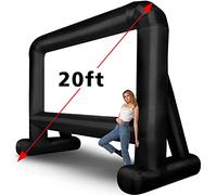 OUTTOY 20 Feet Inflatable Movie Screens Blow Up Mega Movie Screens, Inflatable Theater Projector Screen Outdoor with Quiet Blower and Carry Bag - Supports Front and Rear Projection