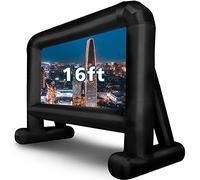OUTTOY Inflatable Movie Screen Outdoor, Inflatable Projection Screen with Quiet Fan and Storage Bag, Easy Set up, Mega Blow Up Screen for Backyard Movie Night, Theme Parties, Celebrations-16FT