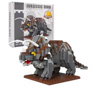 outtshop Dinosaur Triceratops Building Toy Set, 870 Pcs Dinosaur Mini Blocks Toy, Creative Building Ideas for Boys and Adults