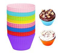 Outtshop Silicone Cupcake Cases, 24 Pack Reusable Muffin Cases, Dishwasher Safe Cupcake Moulds for Baking Cakes, Ice Creams, Muffin Puddings
