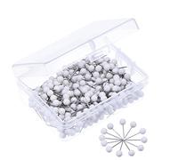 Outus 1/ 8 Inch Round Head Map Tacks Push Pins, 300 Pieces, White