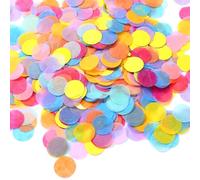 Outus 1 Inch Multicolor Round Tissue Confetti (Bright Colors,8.8oz)