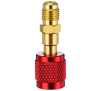 Outus 1 Pcs R410a Adapter for Mini Split Charging Adapter Vacuum Port with Thimble 5/16 Inch Female Quick Coupler to 1/4 Inch Male Flare for Air Conditioner HVAC Refrigeration (Straight)