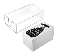 Outus 101 Pieces Disposable Hand Towels and Acrylic Napkin Holder, Bathroom Etiquette Guest Paper Napkins for Bathroom Powder Room Guest Room Party Decor (Bottle)