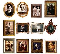 Outus 12 Pieces Haunted Pictures Gothic Mansion Portraits Horror Pictures Halloween Decorations Halloween Party Decorations Supplies (Frame Not Included)