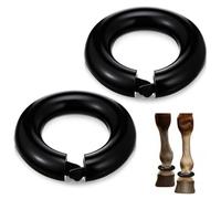 Outus 2 Pcs Rubber Fetlock Ring with Nylon Closure Horses Fetlock Protection Boots for Riding Turnout Horse Black Protection Boots for Wound Management Laminitis Abscess Treatment