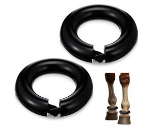 Outus 2 Pcs Rubber Fetlock Ring with Nylon Closure Horses Fetlock Protection Boots for Riding Turnout Horse Black Protection Boots for Wound Management Laminitis Abscess Treatment