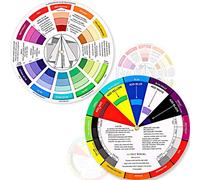 Outus 2-Piece Color Wheel, Paint Mixing Learning Guide Art Class Teaching Tool, Makeup Blending Board Chart, 5.5 Inch/ 14 cm