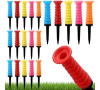 Outus 20 Pack Plastic Golf Tees with Soft Rubber Top, 3 1/4 Inch Golf Tees Reduce Friction & Side Spin, Stable Ball Support for Drivers & Irons, Practice & Tournament Use, Multiple Colors