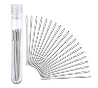 Outus 20 Pcs Large Eye Leather Sewing Needles Leather Stitching Needles with Clear Bottle for Hand Betweens Tapestry Darning