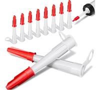 Outus 20 Pieces Silicone sealant Nozzles Caulking Tips with Screw Caps, Re-sealable Includes 10 Packs White Caulk Nozzles and 10 Packs Red Nozzle Caps for Bathroom Kitchen Finishing Sealing