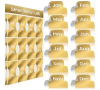 Outus 24 Count Gold Planner Stickers Decorative Monthly Index Tabs for Office Study Planners Organizations
