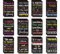 Outus 24 Pcs Inspirational Notepads Mini Motivational Notebook Small Pocket Journal Notepads Inspiring Notebook School Office Home Travel Present Supplies, 12 Styles (Black)