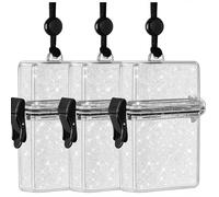 Outus 3 Pieces Waterproof Case ID Card Holder with Floating Sports Case Locker with Hanging Ring and Rope(Clear,4.72 x 3.74 x 1.46 in,Classic)