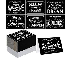 Outus 36 Pack Good Luck Cards Bulk Student Gift from Teacher Inspirational Greeting Quote Card with Envelope for Teacher Graduation Back to School Party