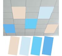 Outus 4 Pcs Fluorescent Light Cover Classroom Lighting Cover with 10 Magnets Light Filter Magnetic Ceiling Panel Decoration 2 x 4 ft (23.62 x 47.24 Inch) Reduce Glare for Office School (Blue Style)