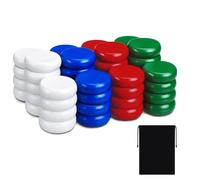 Outus 4 Player Crokinole Disc Party Pack with a Bag 52 Pcs Hockey Edition Small Discs, (Large Discs - 1 1/4 Inch Diameter (3.2cm))