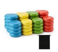 Outus 4 Player Crokinole Disc Party Pack with a Bag 52 Pcs,Macaron