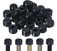 Outus 50 Pcs Rubber Door Stop Silicone Replacement Door Stop Caps Tips Bumpers for Wall and Floor Protection, Universal Size (Black)