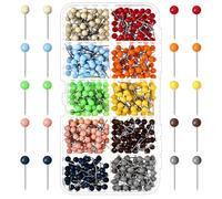 Outus 500 Pieces Map Push Pins Map Tacks Plastic Round Head Tacks with Steel Points(Matte Color,1/8 Inch)