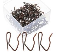 Outus 58 Pack Metal Curtain Hooks Pin On Drapery Hooks 1.2 x 1 Inch for Window,Door,Shower Curtain(Red Bronze)