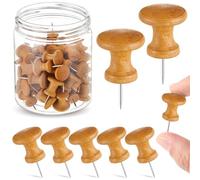 Outus 60 Pcs Giant Push Pins Jumbo Tacks 1 Inch Plastic Head for Cork Board Map Posters Decorations Gifts Under 10 Dollars (Deep Wood)