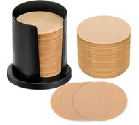 Outus 700 Count Coffee Filter Paper Replacement Filters with Filter Holder Round Disposable Paper Filters for DIY Coffees Compatible with The Aeropress Coffee and Espresso Maker (Brown)