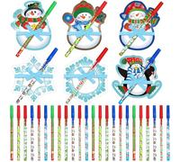 Outus 72 Pcs Christmas Notepads Pens, Snowman Snowflake Winter Memo Pads