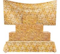 Outus Hay Bale Party Accessory 6 Pack Western Cowboy Hay Bale Box 3 Pack Straw Tablecloths Hay Bales Party Decoration Farm Hay Photo Props Rustic Farmhouse Cowboy Party Supplies