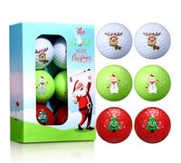 Outus Merry Christmas Golf Ball Gift 6 Pack Red Green White Funny Gift Golf Ball Celebrate The Season with Fun Holiday for Men Women