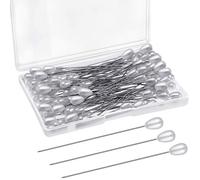 Outus White Classic Teardrop Pearl Head Pins (100 Pieces with 1 Box) for DIY Crafts, Jewelry Making, Sewing, Wedding Flower Decorations