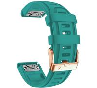 OUTVI 20mm Watch Band for Garmin Fenix 5s/6s/7s Pro, Epix 2 42mm Sapphire - Quickfit Replacement Short Strap for Women and Men - Rose Gold Turquoise