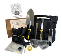 Outward 14 Piece Geology Fossil Hunting Kit in Carry Bag, for Rock Hounding and Picking, Suitable for Professionals or Beginner, Kids or Adults - Hammer, Chisel and More