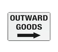 Outward Goods (Right Arrow) Safe Sign, Signs Outdoor, 12 X 8 In, Sign For Home, Business, Driveway Alert
