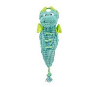 Outward Hound Braidy Budz Blue Llama Dog Toy - Cozy Plush Outside with Twisted Braided Jersey Inside, Small